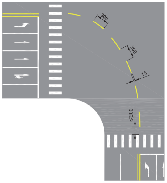 图11 路口导向线(线8)(GB 5768.3-2025)