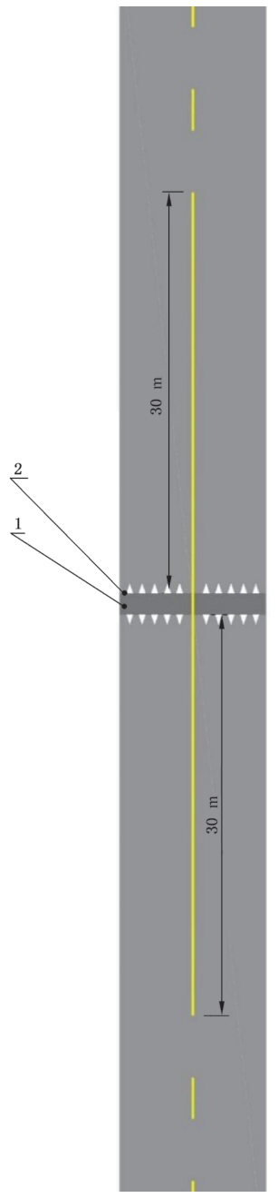 图38 小型减速丘标线设置示例(GB 5768.3-2025)