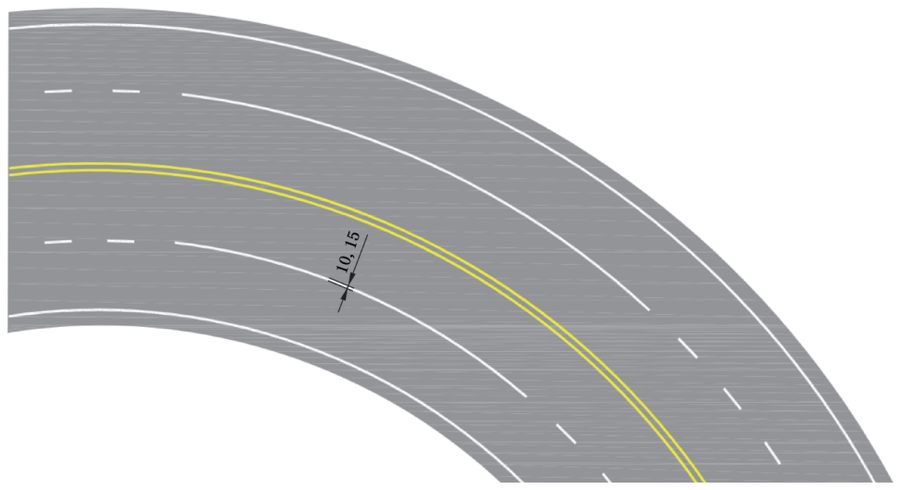图69 禁止跨越同向车行道分界线(线46)(GB 5768.3-2025)