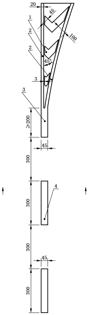 图94 出入口标线大样图(线65)(GB 5768.3-2025)